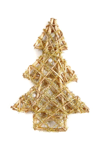 Altın Noel ağacı — Stok fotoğraf