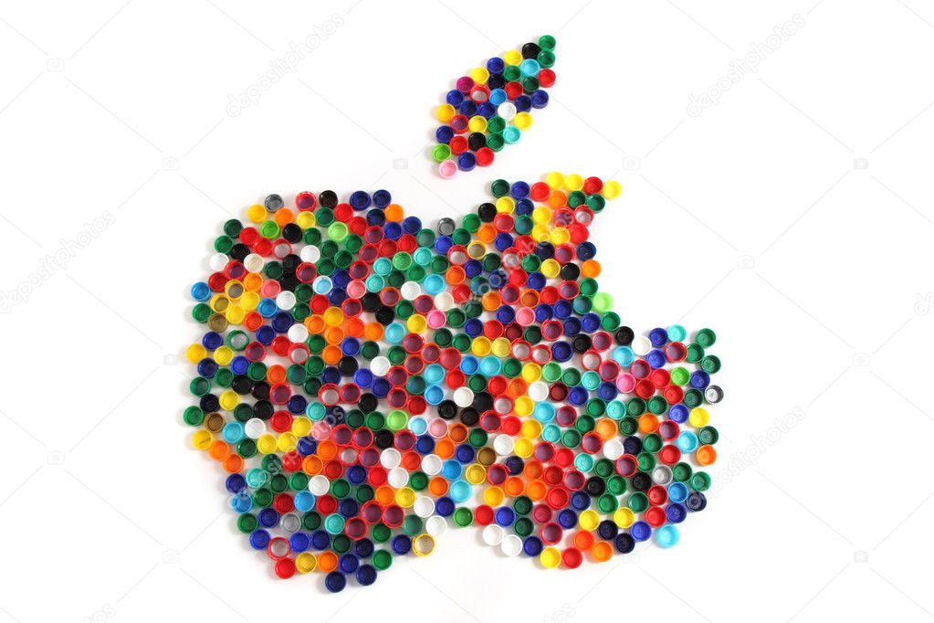 Apple from the color plastic caps