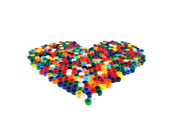 Corazón de las tapas de color — Foto de Stock