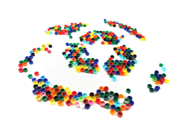 Recycle symbols from the color caps — Stock Photo, Image