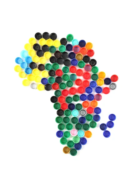 Afrika od barevné krytky — Stock fotografie