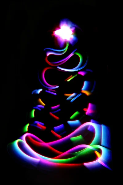 Árbol de Navidad de las luces de Navidad — Foto de Stock