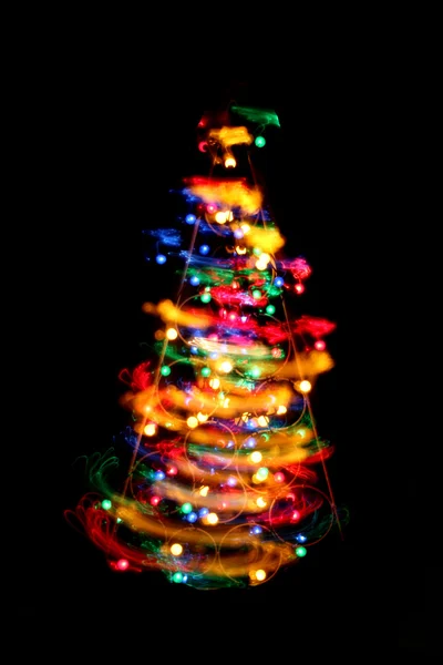 Árvore de Natal das luzes de Natal — Fotografia de Stock