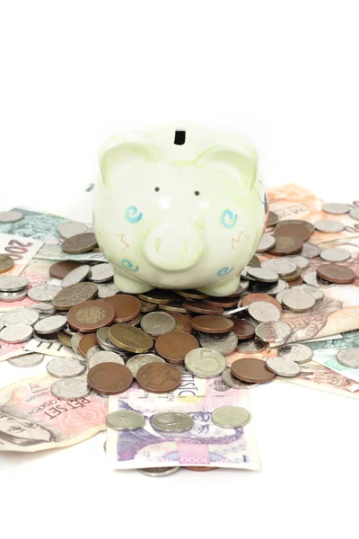 Coin bank and czech money — Stock Photo, Image