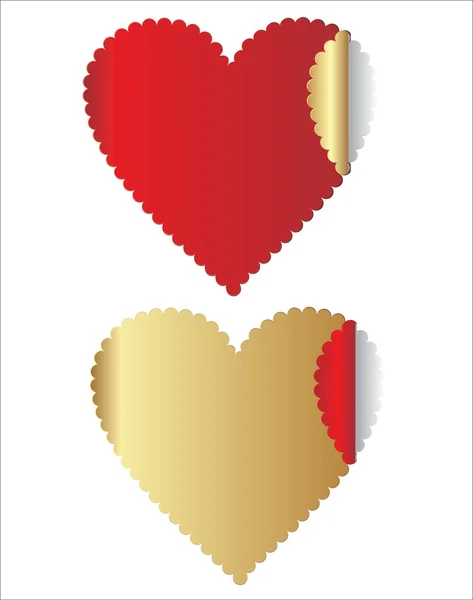Red and gold Heart — Stock Vector