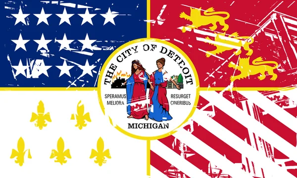 Detroit city flagga — Stockfoto
