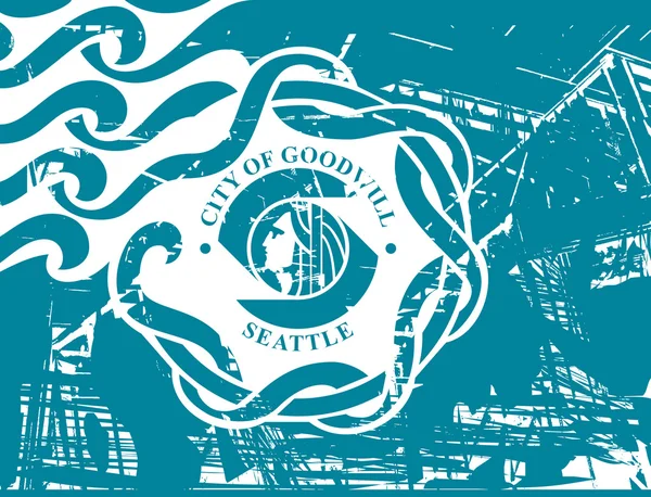 Seattle şehir bayrağı — Stok fotoğraf