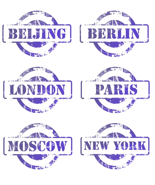 Μεγάλη πόλη passsport γραμματόσημα — Φωτογραφία Αρχείου