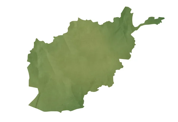 Velho mapa verde de Afeganistão — Fotografia de Stock