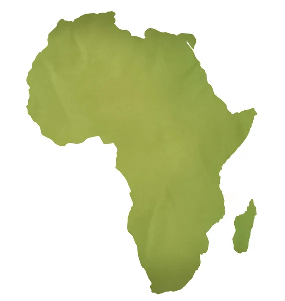 Стару карту зеленого паперу Африки — стокове фото