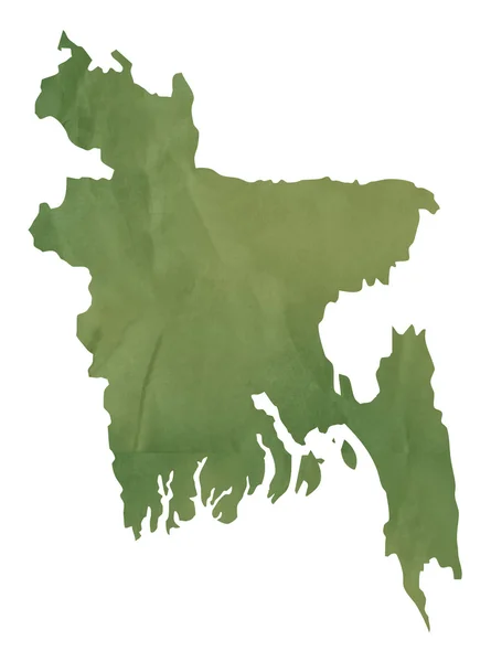 孟加拉国的老绿地图 — 图库照片