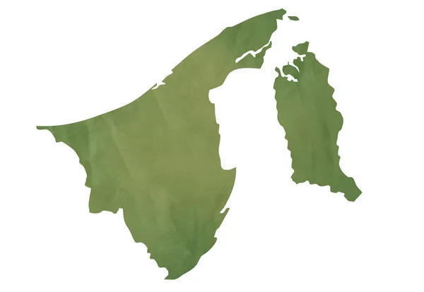 Velho mapa verde de Brunei — Fotografia de Stock