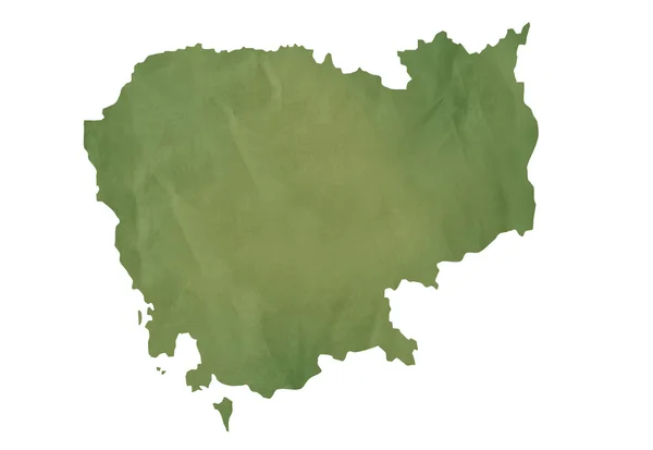 Eski yeşil Kamboçya Haritası — Stok fotoğraf
