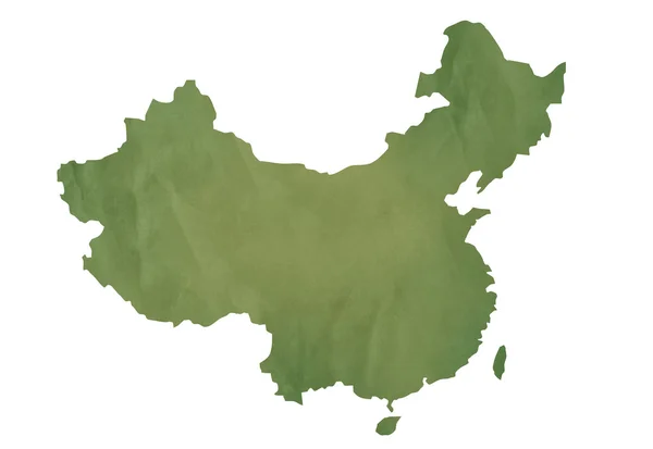 Régi zöld Térkép Kina — Stock Fotó