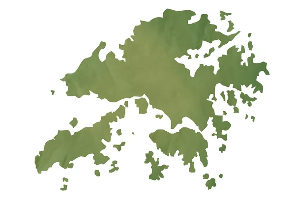 香港离岛的旧绿色地图 — 图库照片