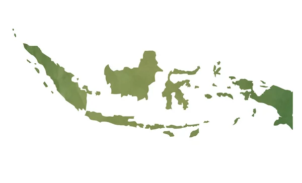 Oude groene kaart van Indonesië — Stockfoto