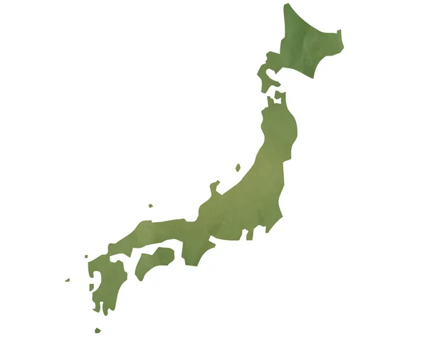 Старая зелёная карта Японии — стоковое фото