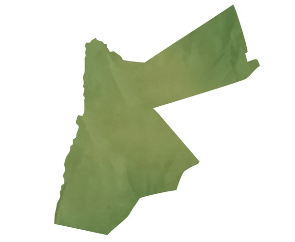 Stary zielony mapę Jordanii — Zdjęcie stockowe