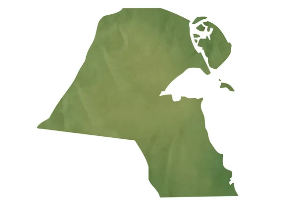Gamla gröna karta över kuwait — Stockfoto