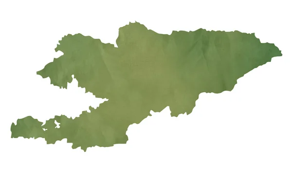 Παλιό πράσινο χάρτη της kyrgzstan — Φωτογραφία Αρχείου