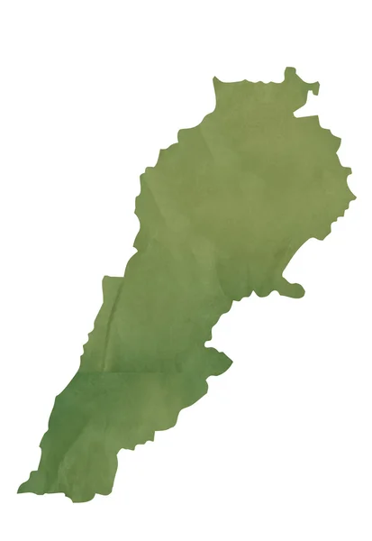 黎巴嫩的老绿色地图 — 图库照片