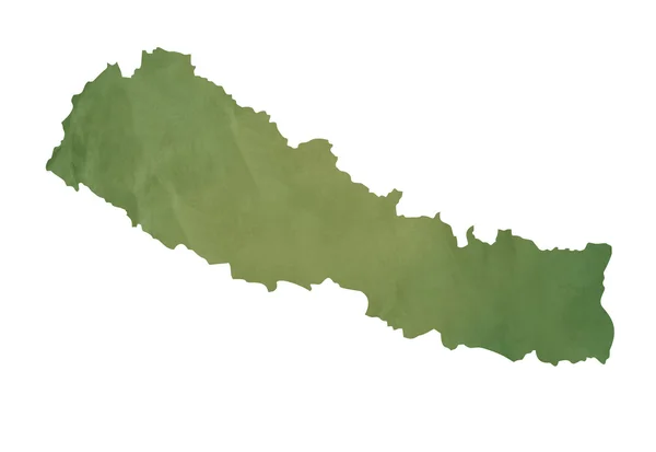 Old green map of Nepal — Stock Photo, Image