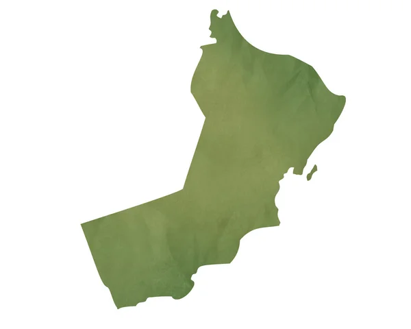 Старая зелёная карта Омана — стоковое фото