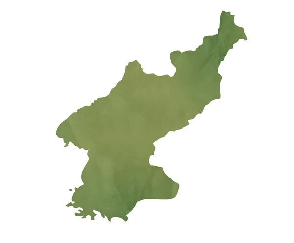 Velho mapa verde de Coreia do Norte — Fotografia de Stock