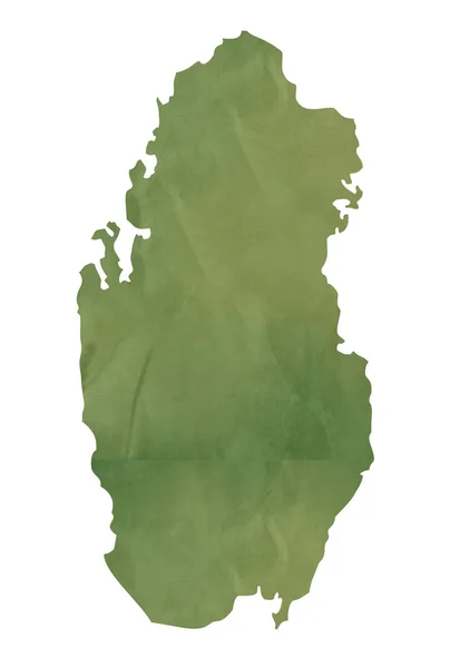 Stara mapa zielony Katar — Zdjęcie stockowe