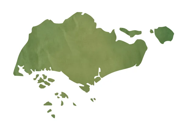 Oude groene kaart van singapore — Stockfoto