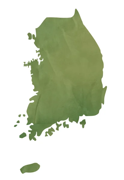 Gamla gröna karta över Sydkorea — Stockfoto