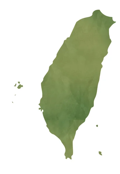 Staré zelené mapa z Tchaj-wanu — Stock fotografie