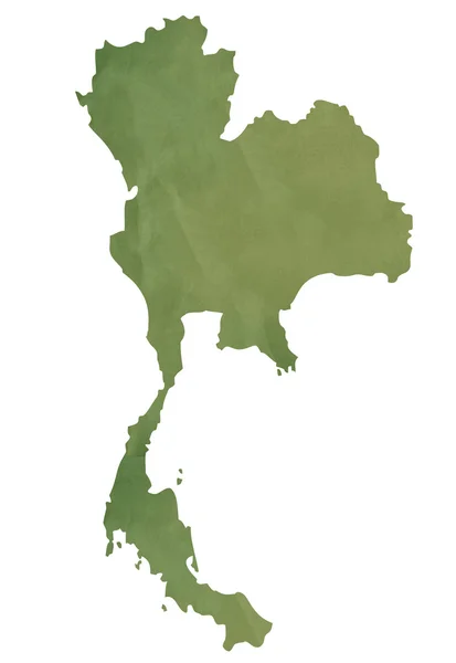 Vecchia mappa verde della Thailandia — Foto Stock