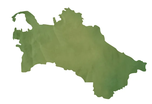 Oude groene kaart van turkmenistan — Stockfoto