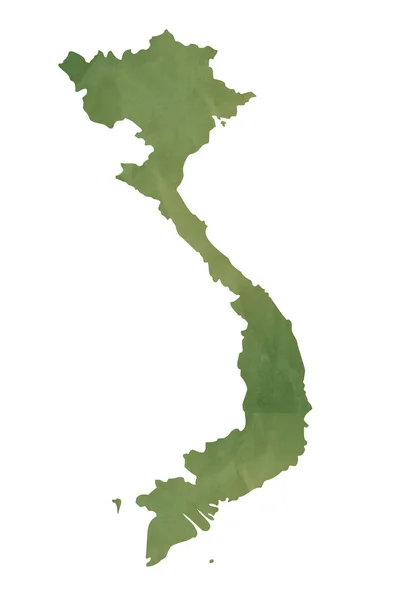 Viejo mapa verde de Vietnam — Foto de Stock
