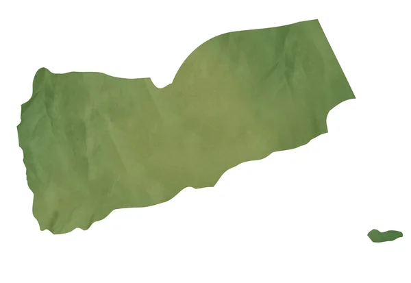 Stary zielony na mapie Jemenu — Zdjęcie stockowe