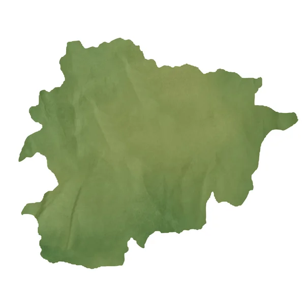 Андорра карту з зеленого паперу — стокове фото