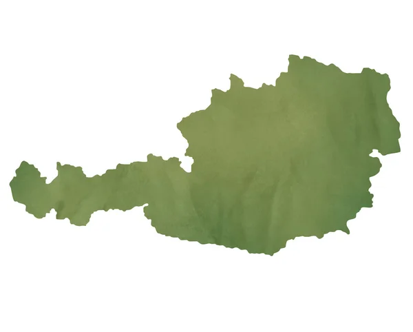 녹색 종이에 Ausrtria 지도 — 스톡 사진