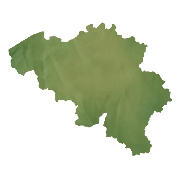 Belgien-Karte auf grünem Papier — Stockfoto