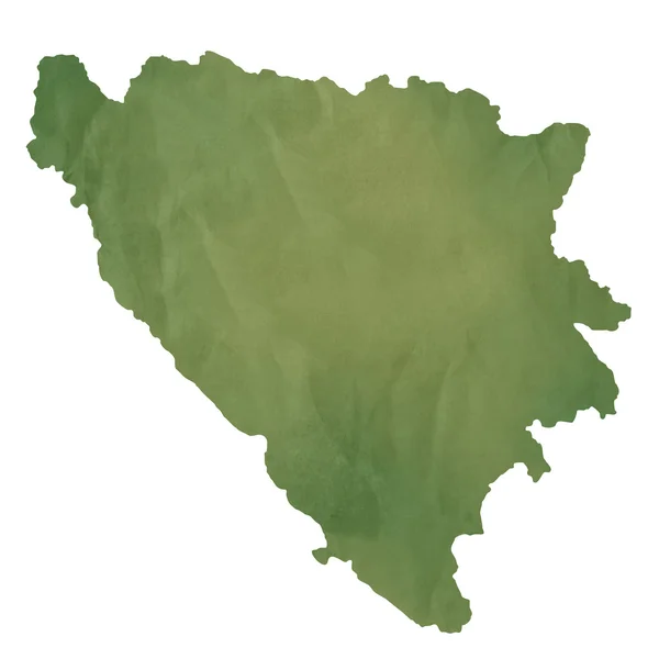 Bosnia and Herzegovina map on green paper — Stock Photo, Image