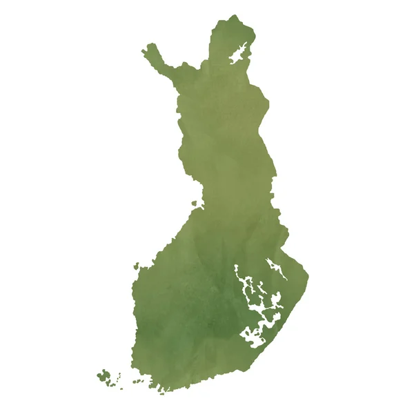 Finnland-Karte auf grünem Papier — Stockfoto