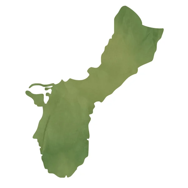 Карта Гуама на зеленой бумаге — стоковое фото
