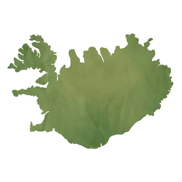 Iceland map on green paper — Stock Photo, Image