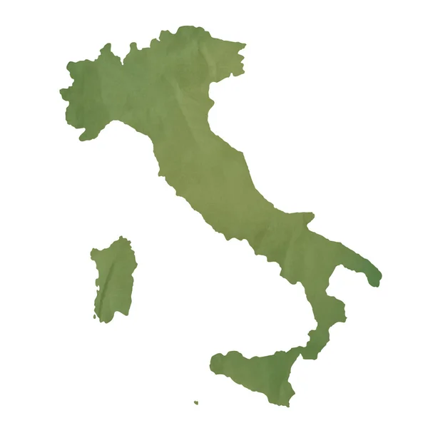 Карта Италии на зеленой бумаге — стоковое фото
