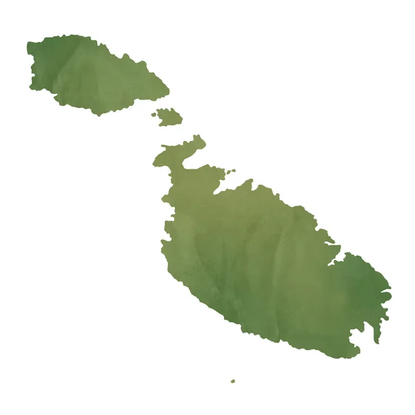 Карта Мальты на зелёной бумаге — стоковое фото