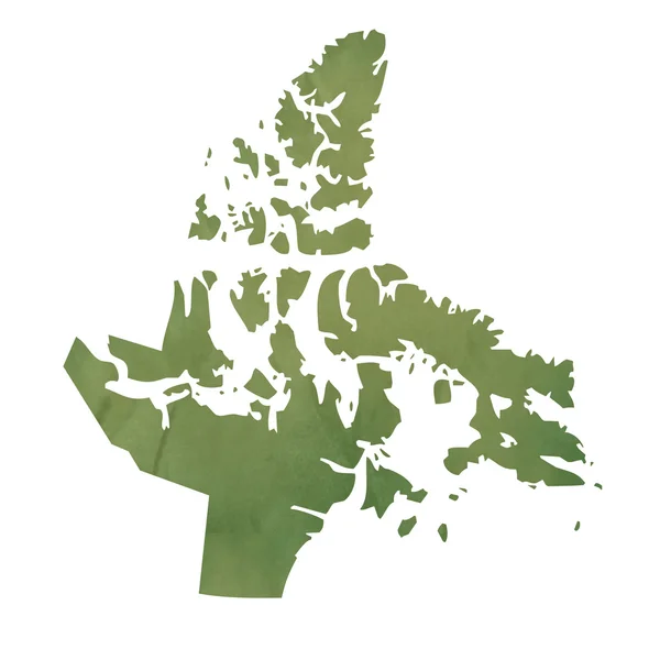 Nanavut harita üzerinde yeşil kağıt — Stok fotoğraf