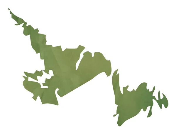 Mapa de Terranova en papel verde — Foto de Stock
