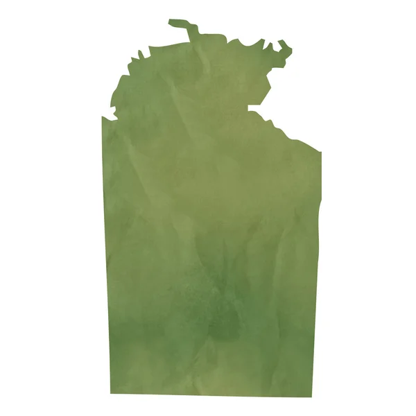 Kuzey bölgesi harita üzerinde yeşil kağıt — Stok fotoğraf