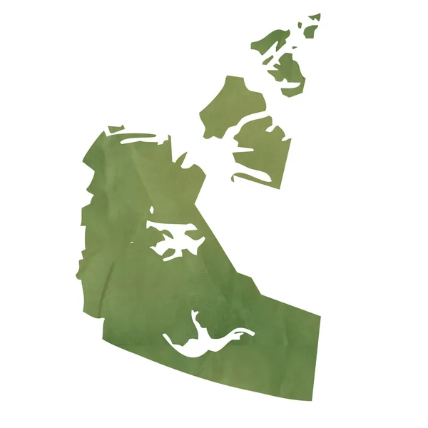 Північно-Західні території карту з зеленого паперу — стокове фото