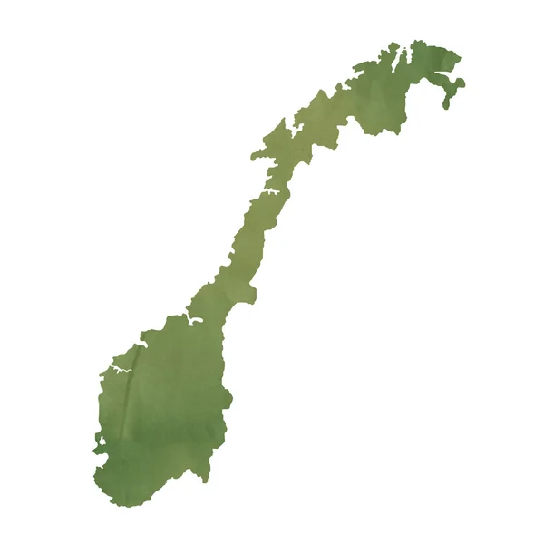 Мапа Норвегії на зеленого паперу — стокове фото